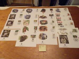 20 philatelic color cachet covers 1987 to 1996 bats otter ferret deermouse