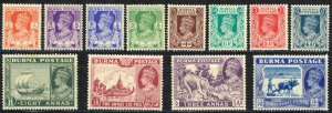 Burma Sc# 18A-29 MNH (3p & 3a6p MH) 1938-1940 King George VI