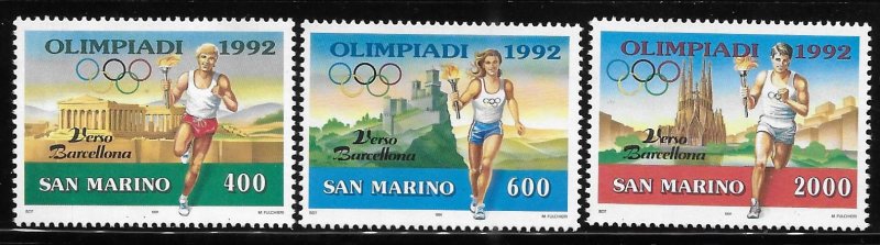 San Marino 1991 1992 Summer Olympics Barcelona Sc 1232-1234 MNH A1447