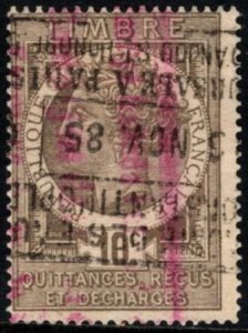 1884 France Revenue Algeria 10 Centimes Stamp Duty Receipts & Discharges Used