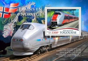 Togo - 2019 Norwegian Trains - Stamp Souvenir Sheet - TG190232b