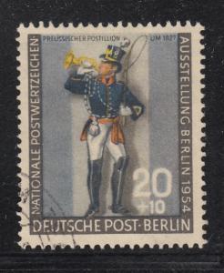 Germany  Berlin 1954 used Scott #9NB12 20pf + 10pf Prussian Postilion