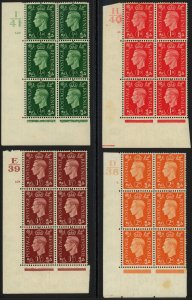 Great Britain Scott# 235-8, Control # Blocks of 6, Mint NH (53425) 