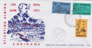 Suriname # 392-394, Founding of Albina 125th Anniversary, First Day Cover