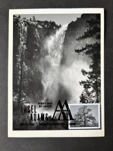 Ansel Adams 2024 FDC Maxicard Maximum Postcard Bridal Veil Fall Yosemite 1927