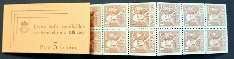 H52 b Sweden 1939 Scott 298 c Carl von Linne Royal Academy of Science booklet