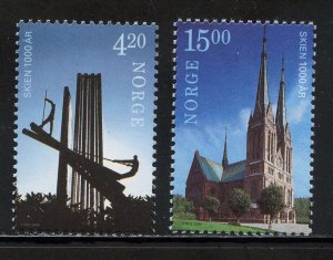 Norway 1266-67 MNH, Skien 1000th. Anniv. Set from 2000.