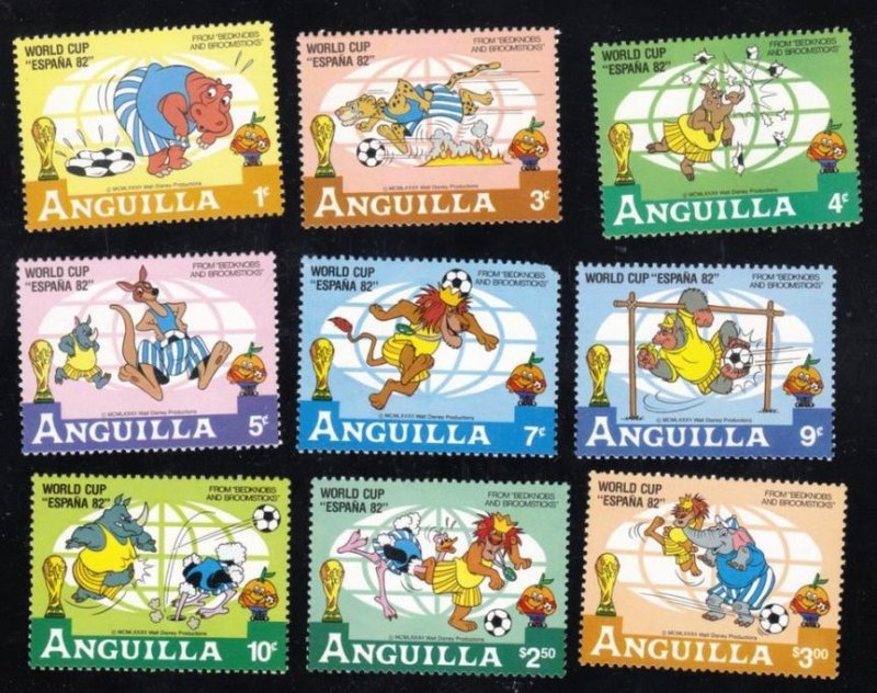 1982 Anguilla Scott 492-500 Disney World Cup MNH