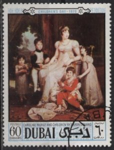 Dubai 132 (used) Caroline Murat & Her Children by Gerard (1970)