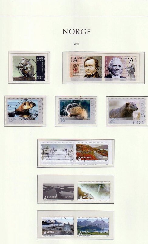 NORWAY 2010/12 Used+Sheets on Pages Sport Wildlife (Aprx 50+Items)GOY 91 