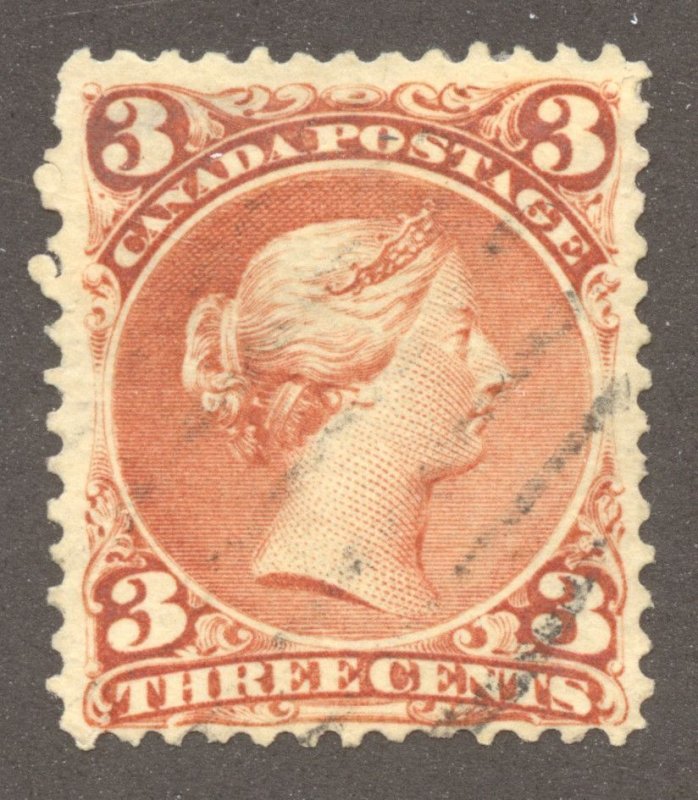 Canada Scott 25 ULHR - 1868 3c Queen Victoria - SCV $40.00