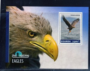 UGANDA #2128 2014 EAGLE, BIRDS MINT VF NH O.G S/S