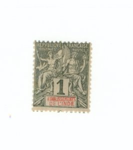 FRENCH INDIA  1 MH  BIN $1.40