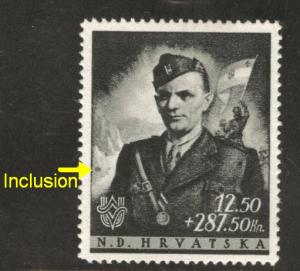 Croatia Scott B63 MH* 1944 stamp CV$10 inclusion in paper