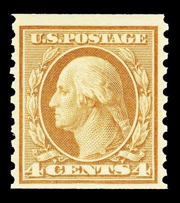 Scott 495 1917 4c Orange Brown Washington Coil Issue Mint F-VF OG NH Cat $21.50