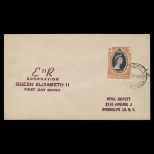 Northern Rhodesia 1953 (FDC) 1½d Coronation, KITWE ✔️