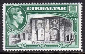 Gibraltar KGVI 1938 1/- 1s Black Green SG127 Mint Lightly Hinged
