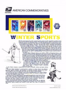 USPS Commemorative Panel 431 #2811a Winter Sports Olympics Mint Strip/5 1994