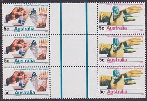 AUSTRALIA 1968 Soil Congress / Medical gutter block of 6 MNH..............A4965a