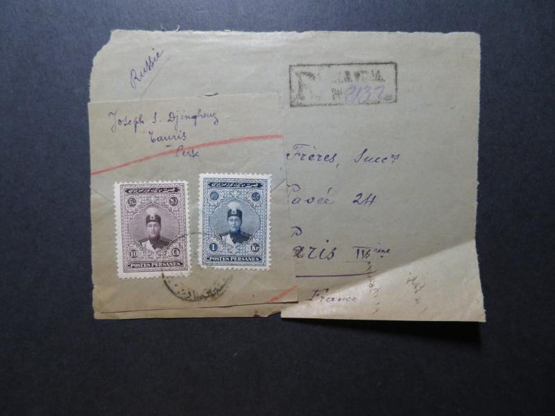 Persia 1920s Partial Cover to Paris / Creasing / US SHIPPING ONLY - Z11620