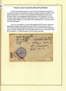 1918, AEF in BEF: APO B, S.O.S. Base 4, Le Havre, Ex Lowther, See Remark (M4647)
