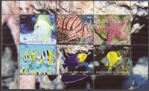 Djibouti 2011 Marine Life Fishes (4) Sheet MNH** Cinderella !
