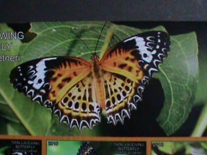 ​FERR ISLAND STAMP-2010 COLORFUL BEAUTIFUL LOVELY BUTTERFLY MNH MINI SHEET-VF