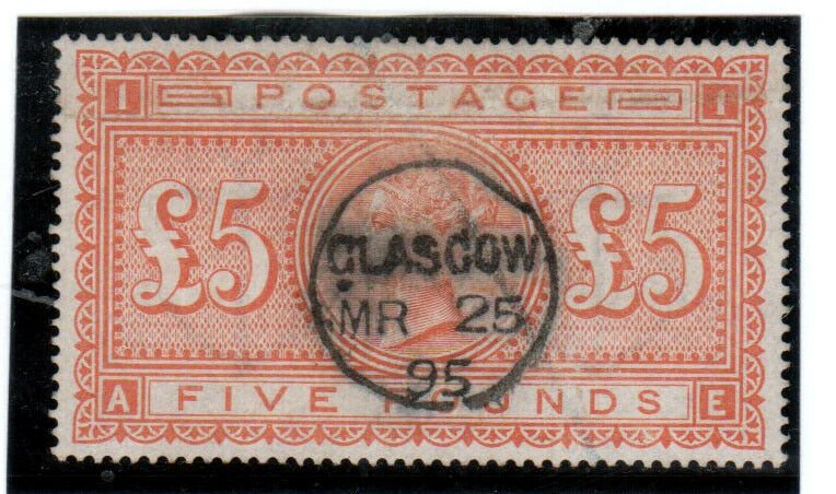 Great Britain #93 Extra Fine Used With Ideal Glasgow MR 25 1895 CDS Cancel