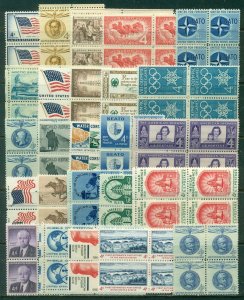 25 DIFFERENT SPECIFIC 4-CENT BLOCKS OF 4, MINT, OG, NH, GREAT PRICE! (8)