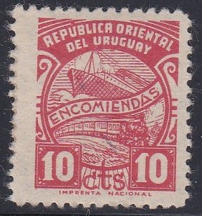 Uruguay #Q46 single F-VF Mint LH * Ship and Train