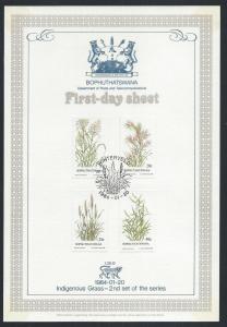 BOPHUTHATSWANA SC# 116-19 1ST DAY SHEET 1.28.13  FVF/CTO 