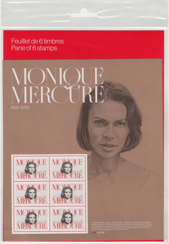 Canada - *NEW* Monique Mercure Stamp Pane (2022)  - MNH