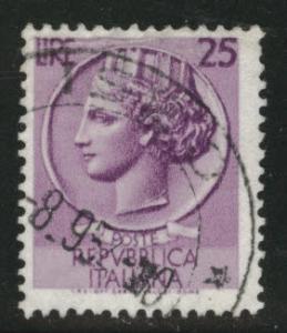 Italy Scott 630 used 1953 17x21mm stamp wmk 277 wheel