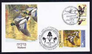ISRAEL STAMP BIRD DUCKS IN HOLYLAND SPECIAL FDC FAUNA 3