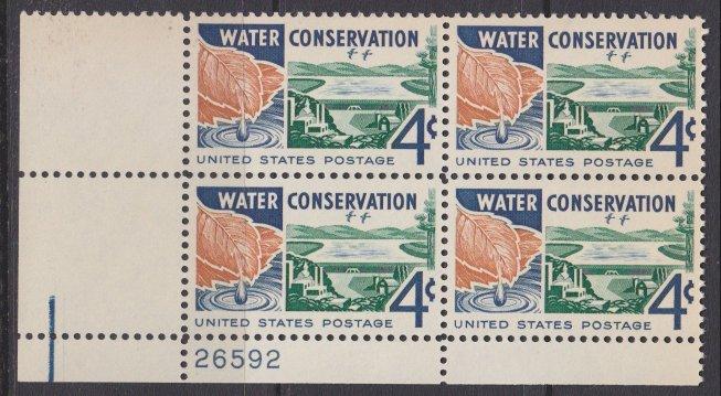 US sc#1150 1960 4c Water Conservation plate block MNH