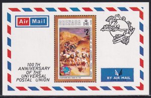 Grenada 1974 Sc 570 St. Gotthard Mail Coach UPU 100 Year Anniversary Stamp SS MH