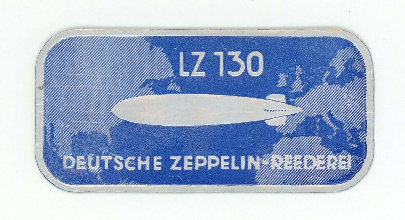 Deutsche Zeppelin Reederei Crew Badge Small Pin Paul Kust Berlin + LZ130 Decal 