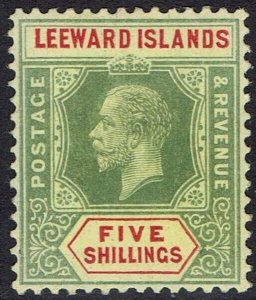 LEEWARD ISLANDS 1912 KGV 5/- WMK MULTI CROWN CA