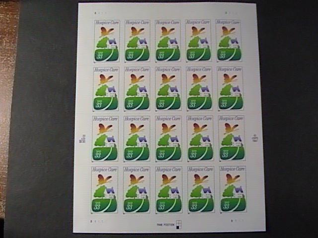 U.S.# 3276-MINT/NEVER HINGED--PANE OF 20---HOSPICE CARE----1999