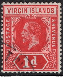 BRITISH VIRGIN ISLANDS 1917b KGVI 1d Scarlet SG70b Used