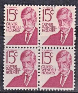 USA SC# 1288 **MNH**  15c 1965-78  BLOCK of 4  OLIVER WENDELL HOLMES