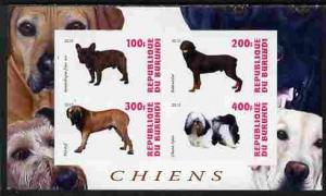 Burundi 2010 Dogs #4 imperf sheetlet containing 4 values ...