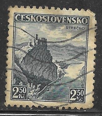 Czechoslovakia 221: 2.50k Ruins of the Castle at Strecno, used, F-VF