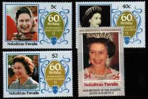 TUVALU-NUKUFETAU Sc65/8 1987 40th WEDDING ANNIV OF QUEEN ELIZABETH II MNH