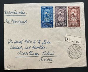 1938 Cairo Egypt First Day Cover To Switzerland International Cotton Congress