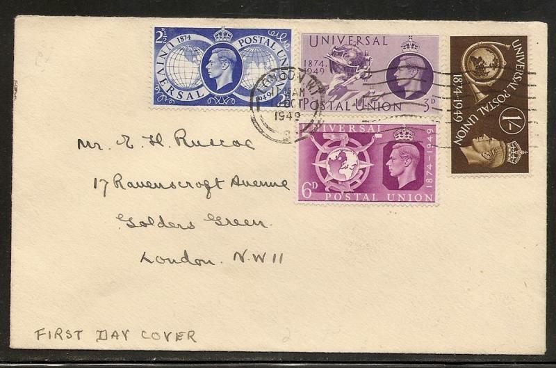 Great Britain 276-9 194 75th UPU FDC