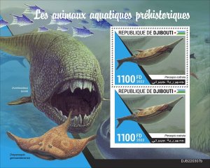 2022/04- DJIBOUTI - PREHISTORIC WATER ANIMALS                     2V   MNH **