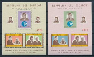 [105892] Ecuador 1967 John F. Kennedy 50th birthday Perf. + Imperf. Sheet MNH