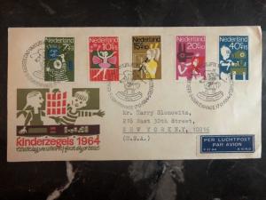 1964 The Hage Holland First Day Cover FDC To New York USA Children’s Stamps