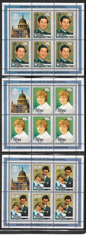 Niue #B52-B54  Mini Sheets  (MNH) CV $18.75